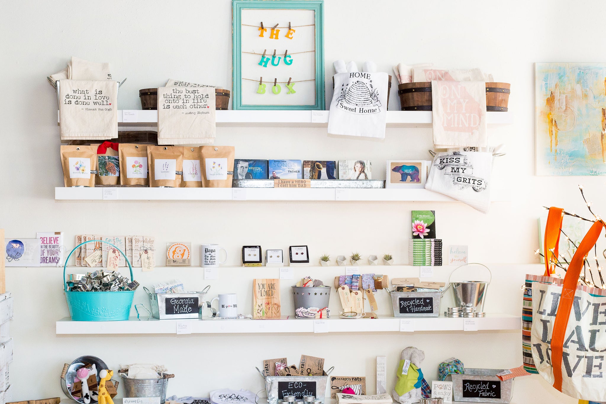 Inside the Hug Box shop in Mainstreet Newnan Georgia