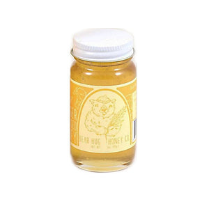 GINGER HONEY - Pure, raw honey infused with ginger by Bear Hug Honey and their hardworking bees in Georgia. Perfect addition to stir fry dishes, roasted vegetables, hot tea, as well as drizzling over strong cheeses, fresh fruits, and fresh baked bread. Ginger is also known to be anti-Inflammatory, removes muscle pain, and settles the stomach! 3oz.