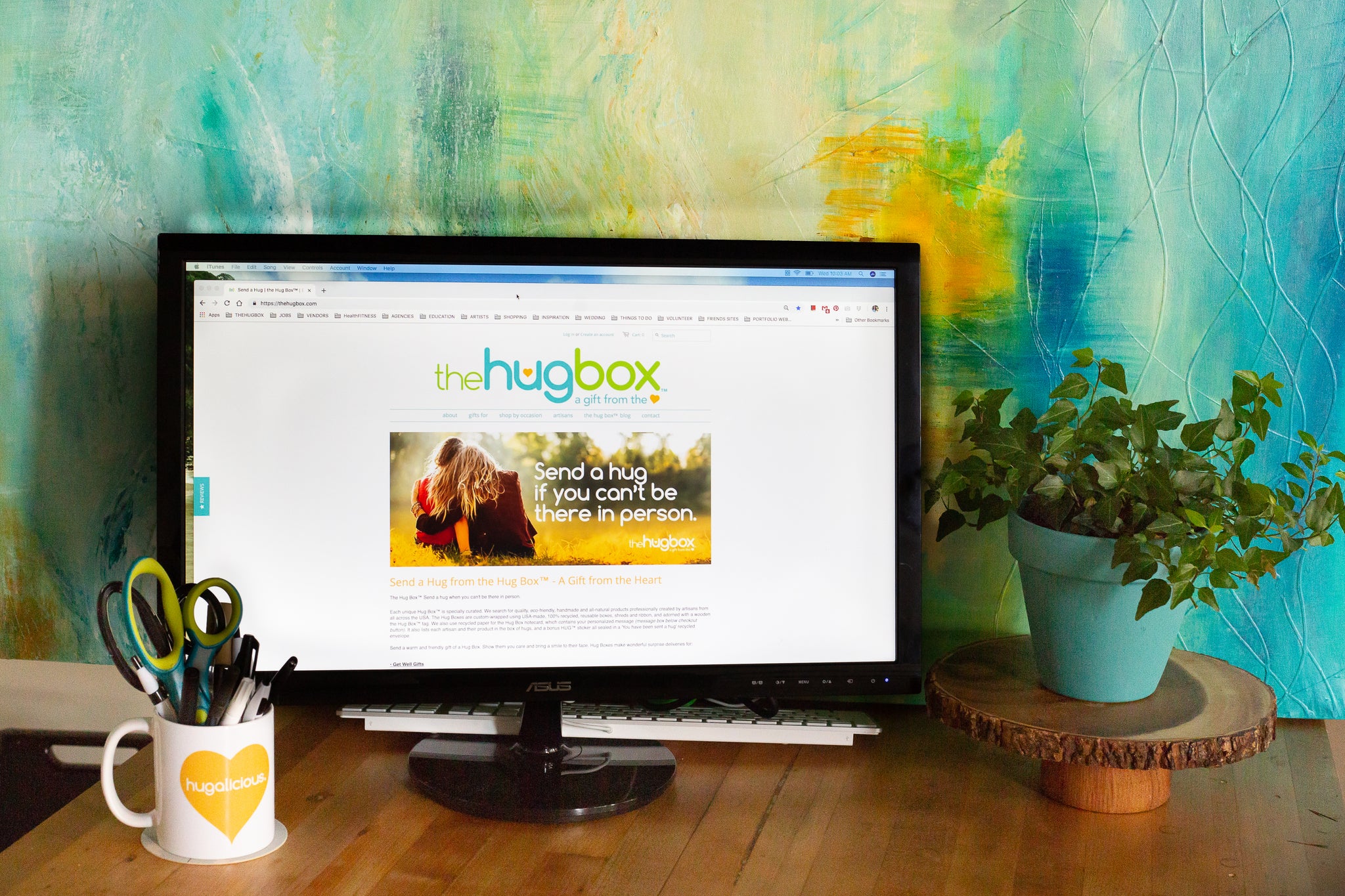 Old Hug Box website look