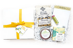 A BIG LONG HUG HUG BOX. Deliver a Big Long Hug to your loved one with this meaningful gift. Show them that you are thinking of them with a Hug Box filled with locally made artisan goods that are sure to bring a smile to their face.