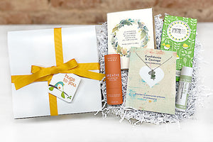 Each Day is a New Day Hug Box. Send a hug for get well, sympathy, birthday. Local artisan and small business gifts fulfilled in a hug box! A comfort gift with a hug. 