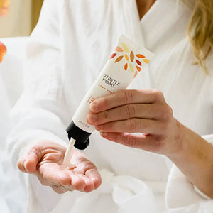 GRAPEFRUIT JASMINE LOTION - Light and airy formula that absorbs quickly and leaves skin soft. A nourishing blend of Moringa Oil and Coconut Oil provides long-lasting moisture, keeping skin refreshed throughout the day. Antioxidant-rich Green Tea Extract and Rooibos work together to support the skin’s natural barrier, helping protect its appearance and promote a radiant glow. Zesty and refreshing, grapefruit, bergamot, and apple provides the perfect pick-me-up. 2 oz.