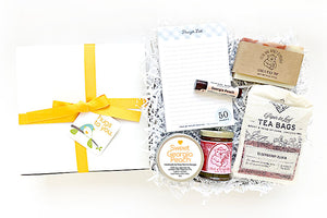 Hang in there sweet-tea gift box. Send a hug for get well, cheer up, thinking of you. A gift box filled with local artisan goods. A perfect Georgia or Southern gift.