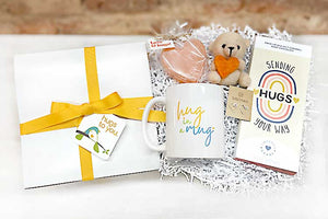 Hugs from Afar Hug Box. A meaningful gift box filled with local artisan goods. Send a hug when you can't be there in person. Best Friend gift. Gift for daughter. Thinking of you gift. Cheer up gift. 