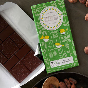 DARK CHOCOLATE BAR - Made of only two ingredients cacao and organic cane sugar. Flavor notes: deep cocoa body with subtle notes of flowers and brown fruits like dates & tamarind. Noticeable tannins with a creamy body. Handmade in small batches by XOCOLATL in Georgia.