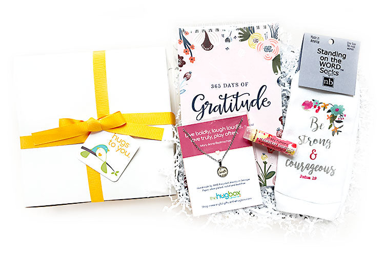 THINKING OF YOU HUG BOX GIFT - Send a box of hugs that will surely make them smile with blooms, sweets and soothing local artisan goodies. A meaningful way to say thinking of you for sympathy, cheer up, birthday.