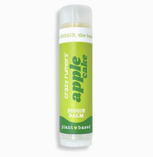 APPLE CAKE LIP BALM - A bigger lip balm with a happy, cozy scent of apple cake. Made with all natural ingredients by Crazy Rumors in Georgia. Vegan and cruelty-free.