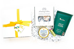 HUGS FROM AFAR HUG BOX GIFT BOX - When you can't be near send them hugs from afar! This sweet and meaningful gift box is filled with uplifting and all natural goodness.