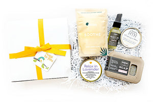 Relax & Renew Hug Box Gift - Know someone in need of stress relief and self-care? Our Relax and Renew Hug Box is a wonderful way to pamper your friends, family, employees, and clients. With easy delivery right to their door, it's stress-free for you too.
