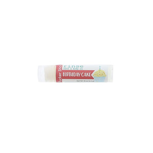BIRTHDAY CAKE LIP BALM -Smells like a warm confetti cake with homemade buttercream icing. Nourishing for lips. Handmade with all-natural ingredients such as squalane oil known for healing. Handmade by Rinse Bath and Body in Georgia. Vegan and cruelty-free.